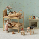 Maileg Mouse Waffle Play Set for doll houses with miniature waffle and breakfast accessories, perfect for imaginative play.