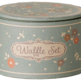 Maileg Mouse Waffle Play Set for doll houses, includes miniature waffle and accessories, perfect for imaginative play.