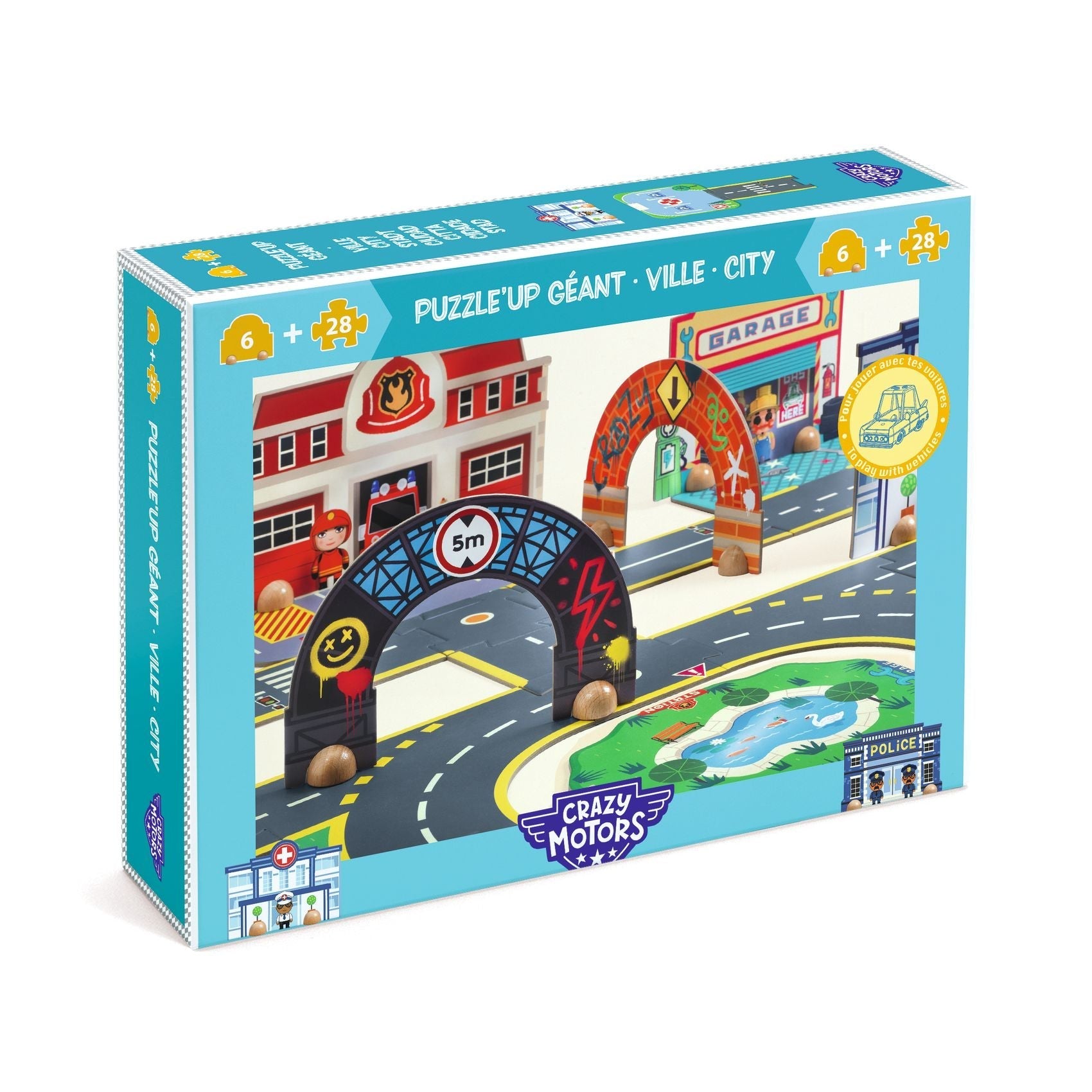 Crazy Motors Puzzle Up Giant City - Toy Polloi