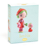 Djeco Tinyly Berry & Lila dolls with colorful outfits and detailed facial features, showcasing charming collectible dolls.
