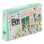 Djeco Dance School 100-piece observation puzzle featuring colorful dancing figures and a lively classroom scene.