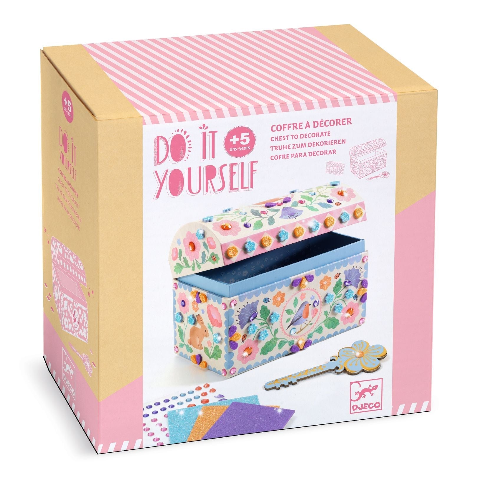 Djeco Precious Treasure DIY Craft Kit for arts and crafts, featuring colorful materials and creative tools for kids' craft projects.