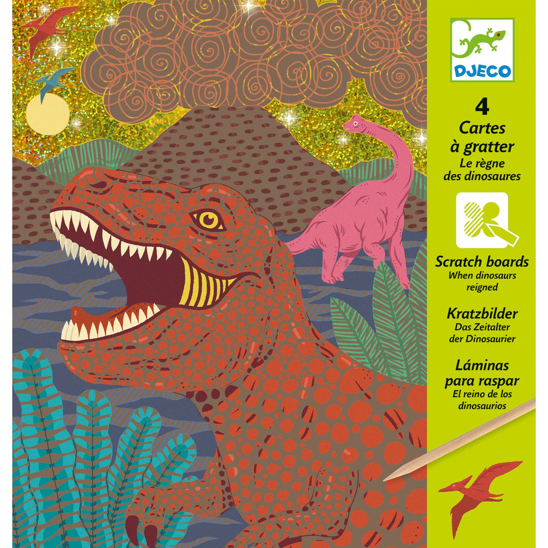 Dinosaur Metallic Scratch Card Activity Set