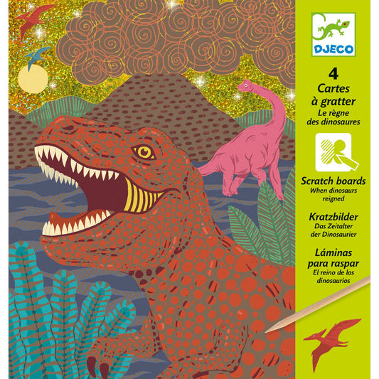 Dinosaur Metallic Scratch Card Activity Set