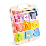 Hape Explore & Learn sensory play board for babies with colorful textures and interactive features for early development.