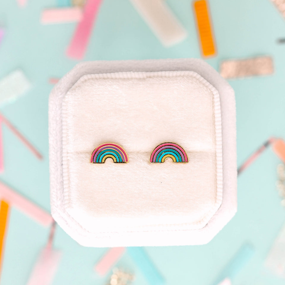 Tiny Rainbow Earrings