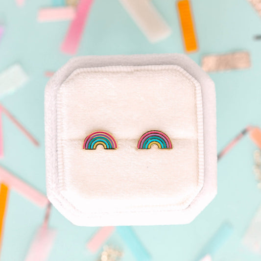 Tiny Rainbow Earrings