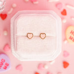 Tiny Peach Heart Earrings - Toy Polloi