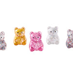 J'adore Glitter Bear Squishy sensory toy with glittery surface and soft, squeezable texture for stress relief and sensory play.