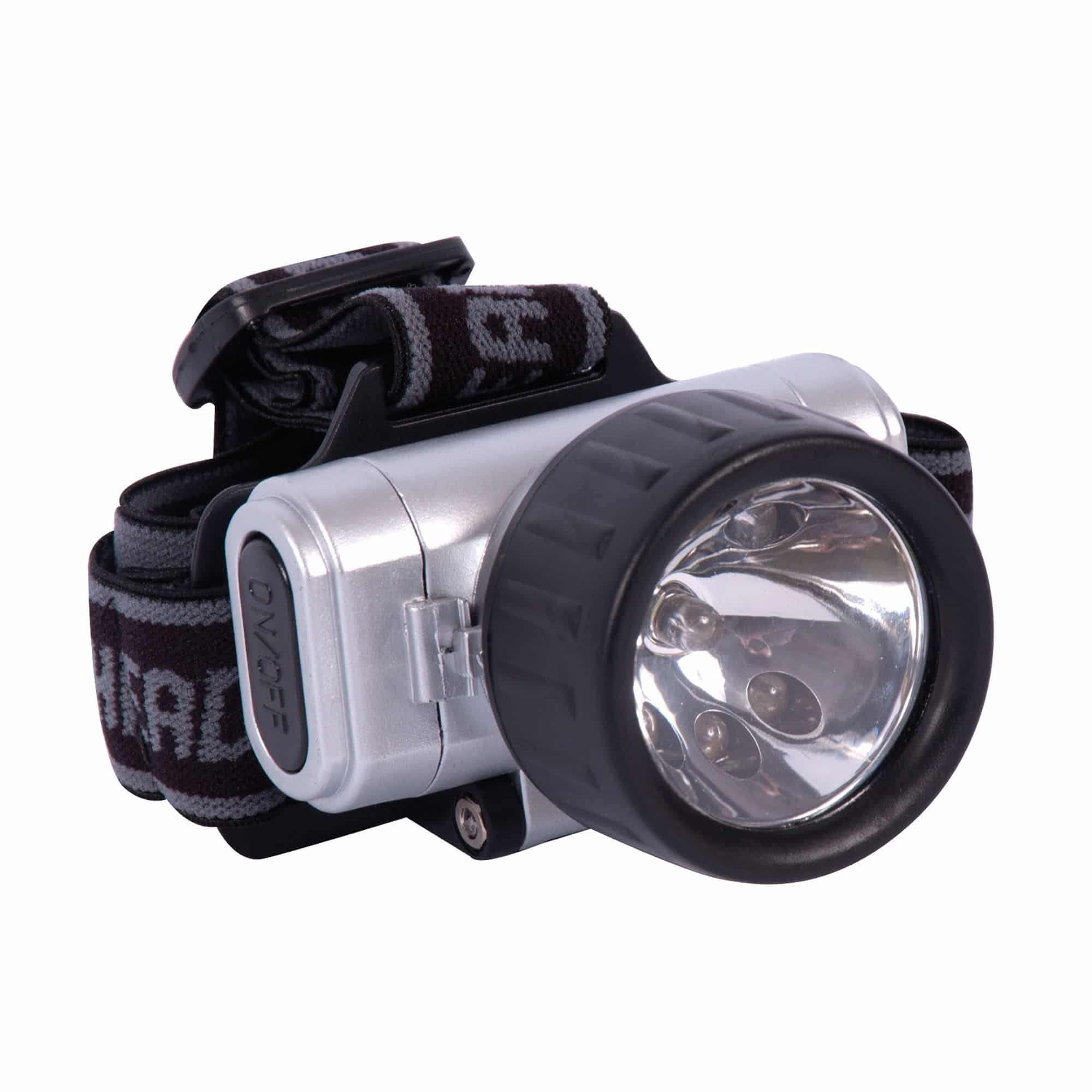 Schylling kids outdoor LED head lamp folded, adjustable head strap, bright light for outdoor activities and camping.