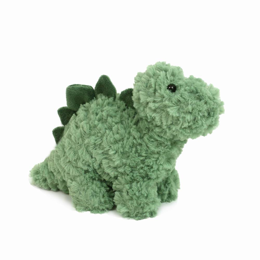 Cute Mon Ami Cuddles Baby Dino plush toy with soft fabric and detailed dinosaur features, perfect for cuddling and play.