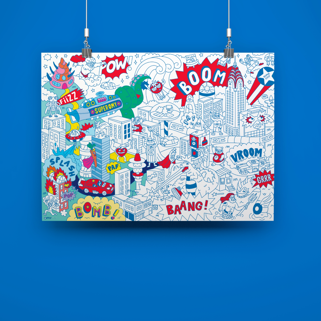 Super Hero Giant Coloring Poster - Toy Polloi