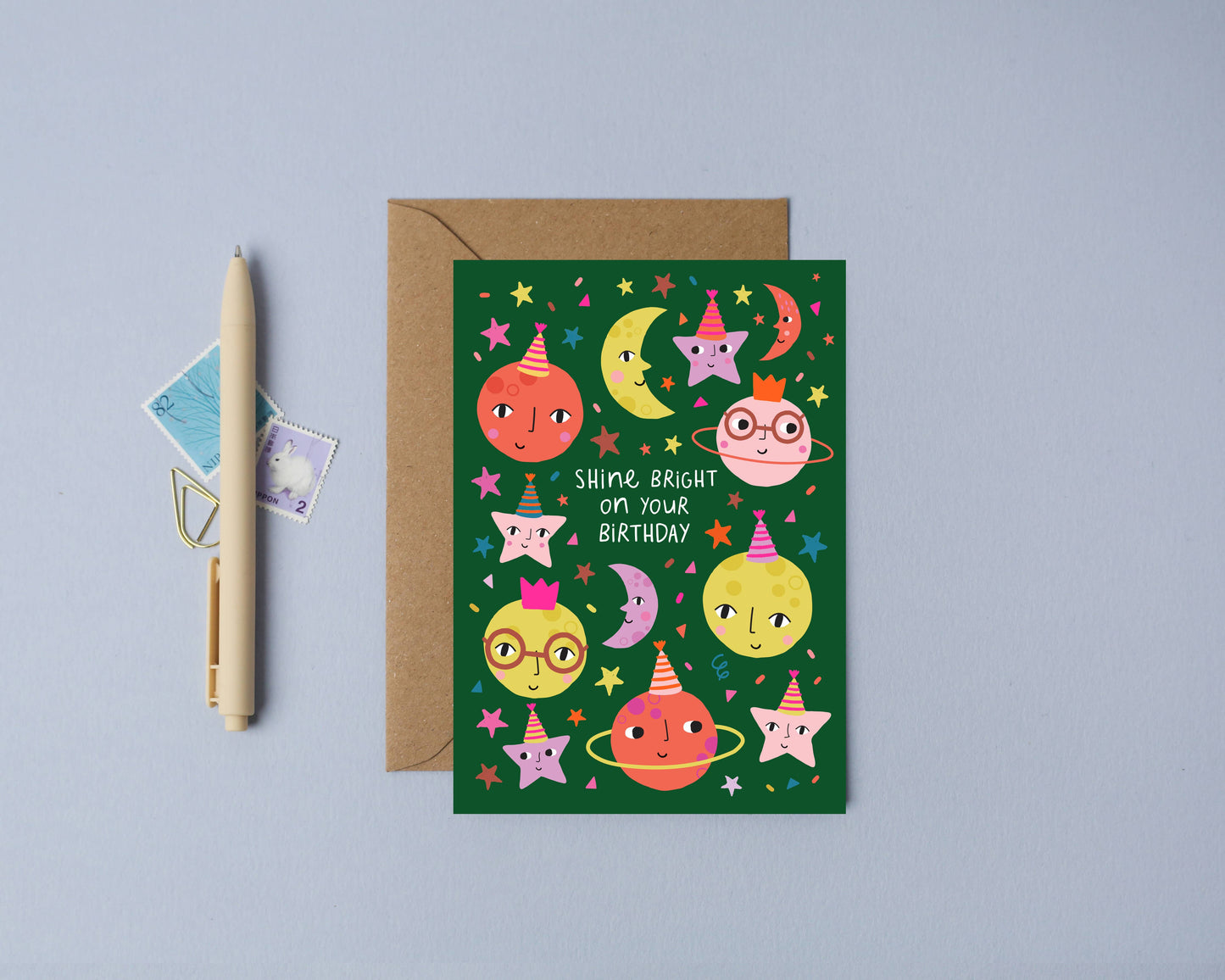 Moon and Stars Card Birthday Card