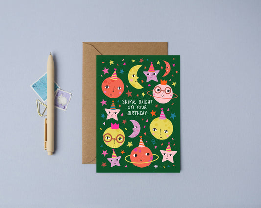 Moon and Stars Card Birthday Card