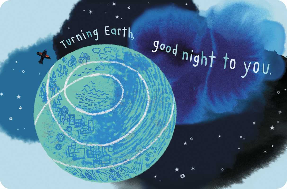 Cover of "Good Night, World" children's book by Willa Perlman, featuring colorful illustrations of a bedtime scene.