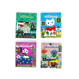 Mini spiral sketchbook by eeBoo for arts and crafts, featuring a colorful cover and blank pages for drawing and sketching.