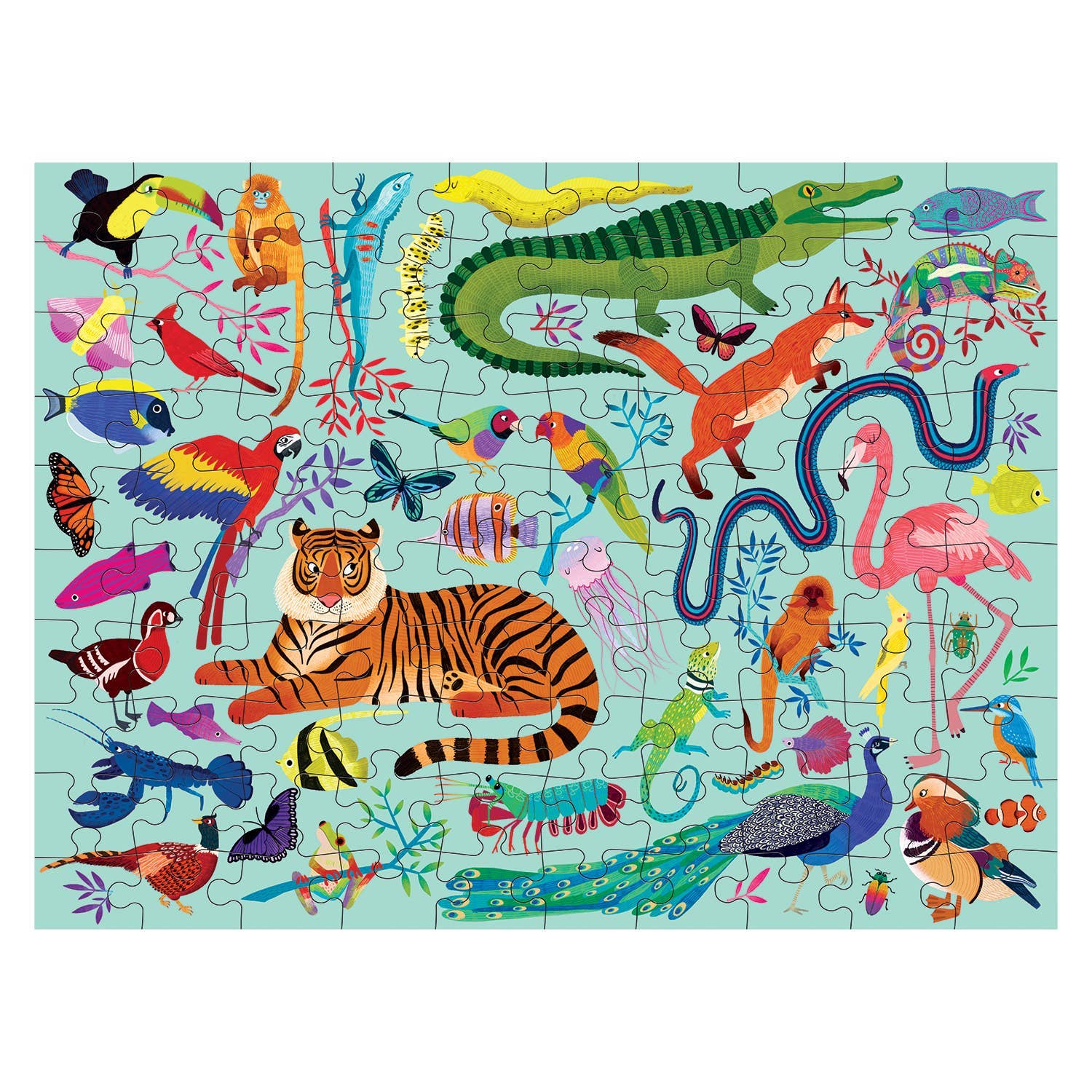 Animal Kingdom 100 Piece Double-Sided Puzzle - Toy Polloi