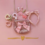 Pink Sequin Bow Bag