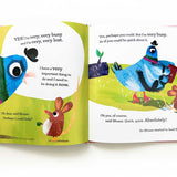 Cover of "Much Too Busy" book by John Bond, published by Simon & Schuster, featuring colorful illustrations and playful design.