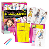 KidzMaker Fashion Design Portfolio by The Toy Network, arts and crafts kit with drawing paper, fashion templates, and creative accessories.