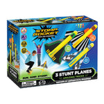 Stomp Rocket Stunt Planes outdoor toy with colorful foam planes ready to launch and soar through the sky.