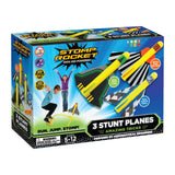 Stomp Rocket Stunt Planes outdoor toy with colorful foam planes ready to launch and soar through the sky.