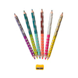 Sweet Celebration dual color jumbo pencils in a pack, colorful arts and crafts supplies from eeBoo with vibrant pencil tips.