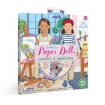 eeBoo musician and artist paper doll set for arts and crafts, featuring colorful paper figures and accessories for creative play.