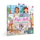 eeBoo musician and artist paper doll set for arts and crafts, featuring colorful paper figures and accessories for creative play.
