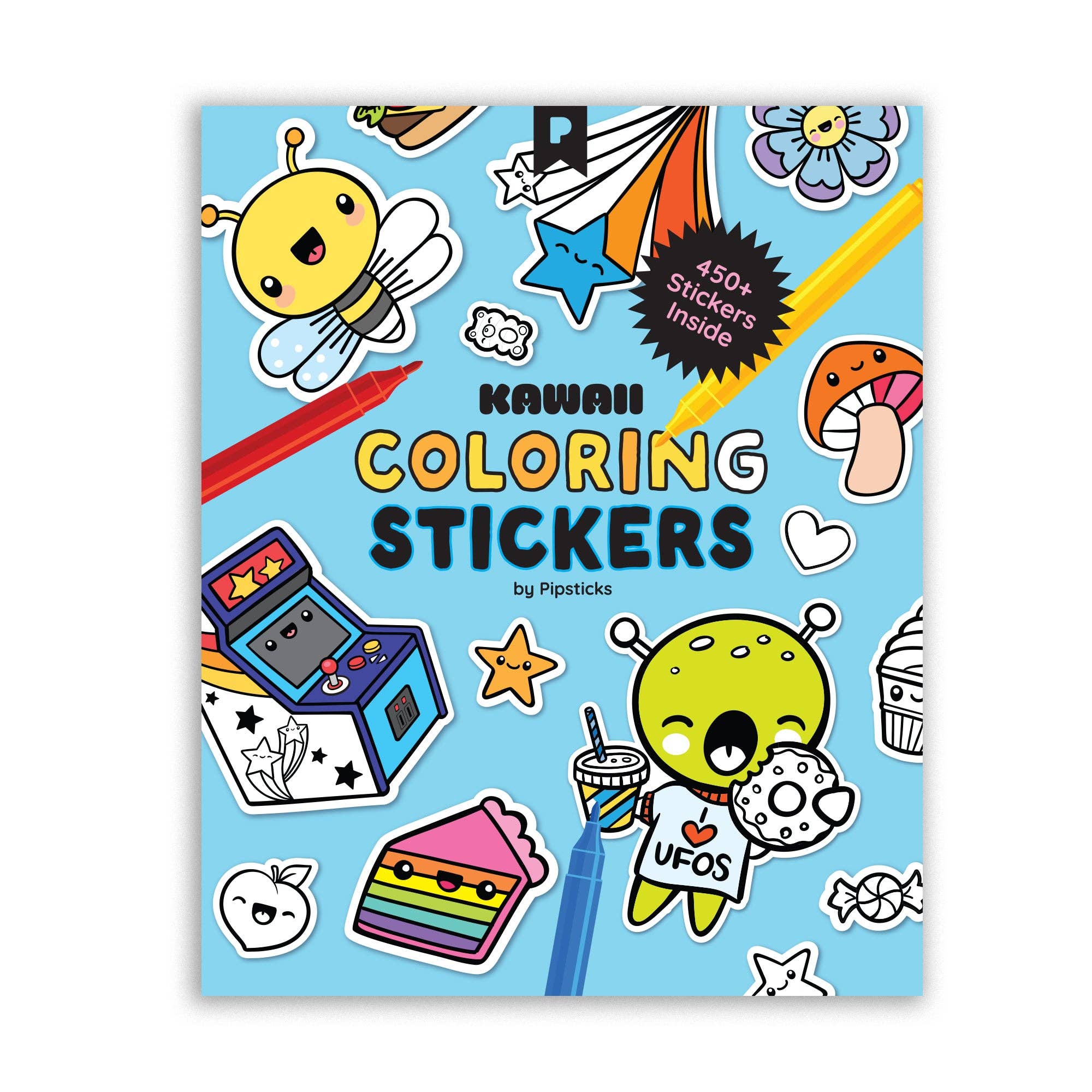 Pipsticks Kawaii Coloring Stickers Book - Toy Polloi