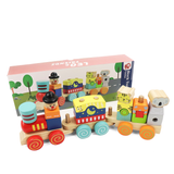 Wooden Block Stacking Train