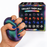Metallic PolySquish sugar squishy from CMY Cubes, a slow-rise sensory toy with a shiny, colorful finish and soft, squeezable texture.
