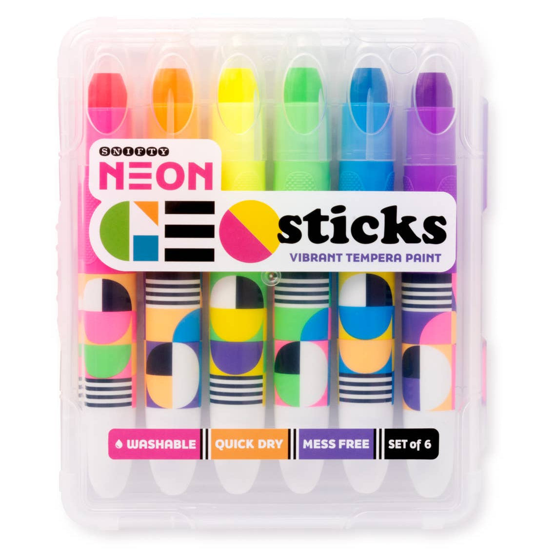 SNIFTY Neon Tempera Paint Sticks for arts and crafts, vibrant color sticks shown in a close-up image.