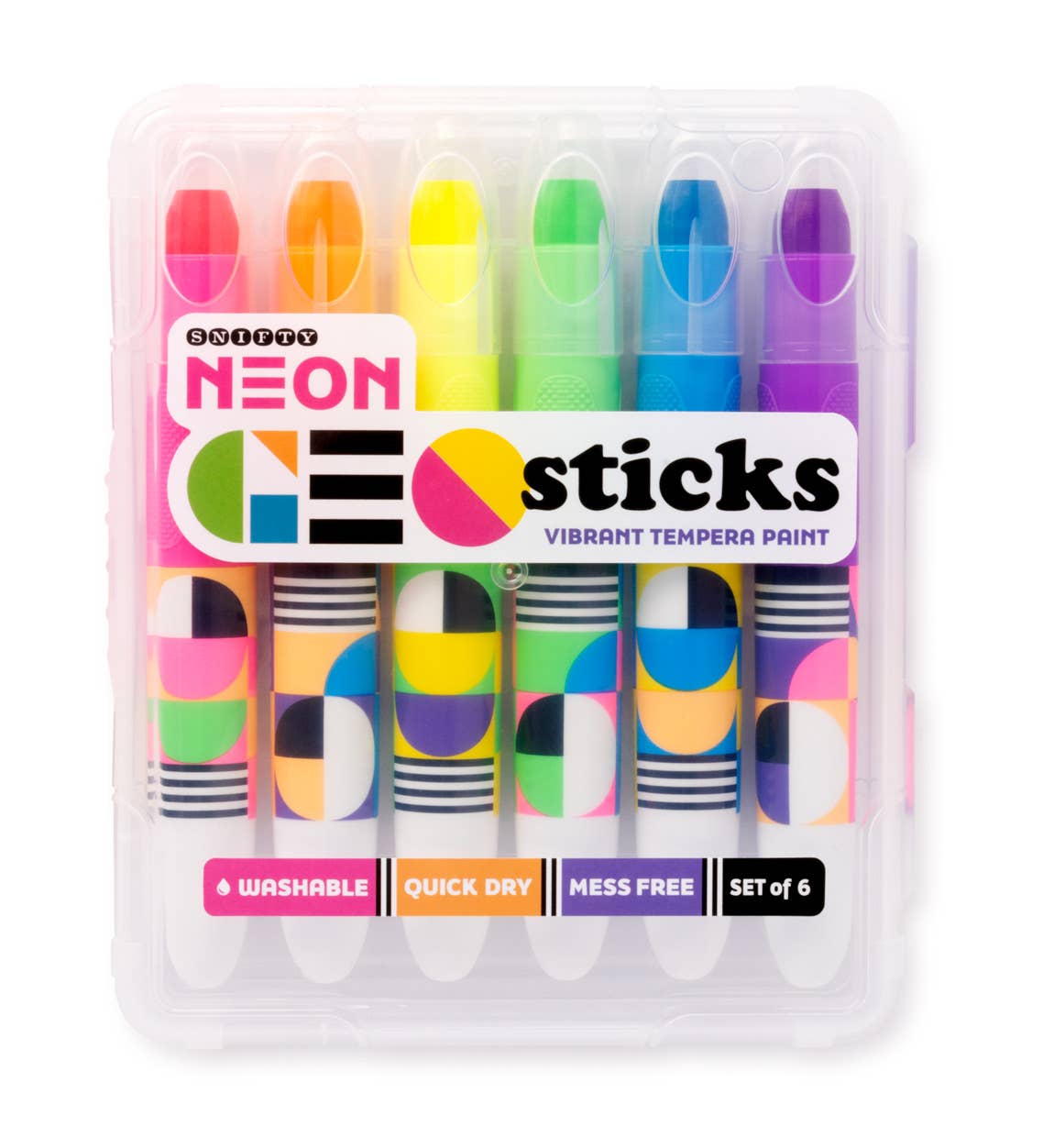 SNIFTY Neon Tempera Paint Sticks for arts and crafts, vibrant color sticks shown in a close-up image.
