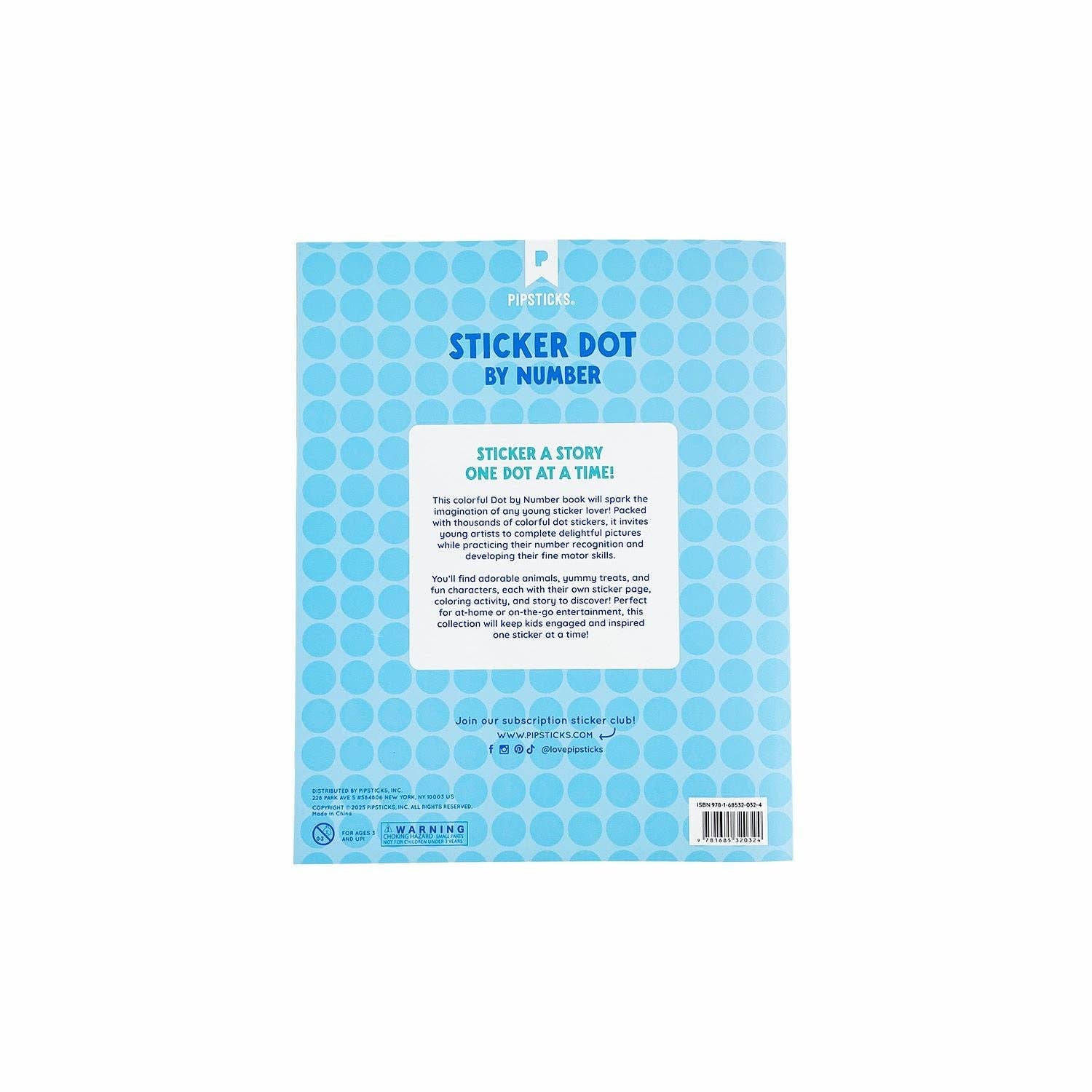 Color by Number Dot Sticker Book by Pipsticks featuring colorful sticker pages with numbered dots for creative decorating.