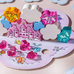 Unicorn Glitterluck Cloud stacking game by HABA USA with colorful cloud pieces for kids' fun and imaginative play.