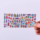 OMY arts and crafts Super Market Sticker Set featuring colorful food and shopping stickers for creative projects.