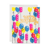 Colorful balloons birthday card from Red Cap Cards featuring festive balloon illustrations on stationery for celebrations.