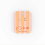 Pip Pop Post ballet slipper stud earrings in silver with detailed ballet slipper design, perfect for delicate accessory style.