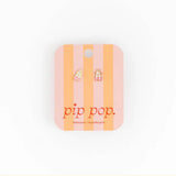 Pip Pop Post ballet slipper stud earrings in silver with detailed ballet slipper design, perfect for delicate accessory style.