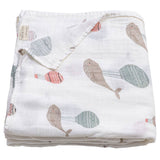 Whales Organic Muslin Swaddle Blanket