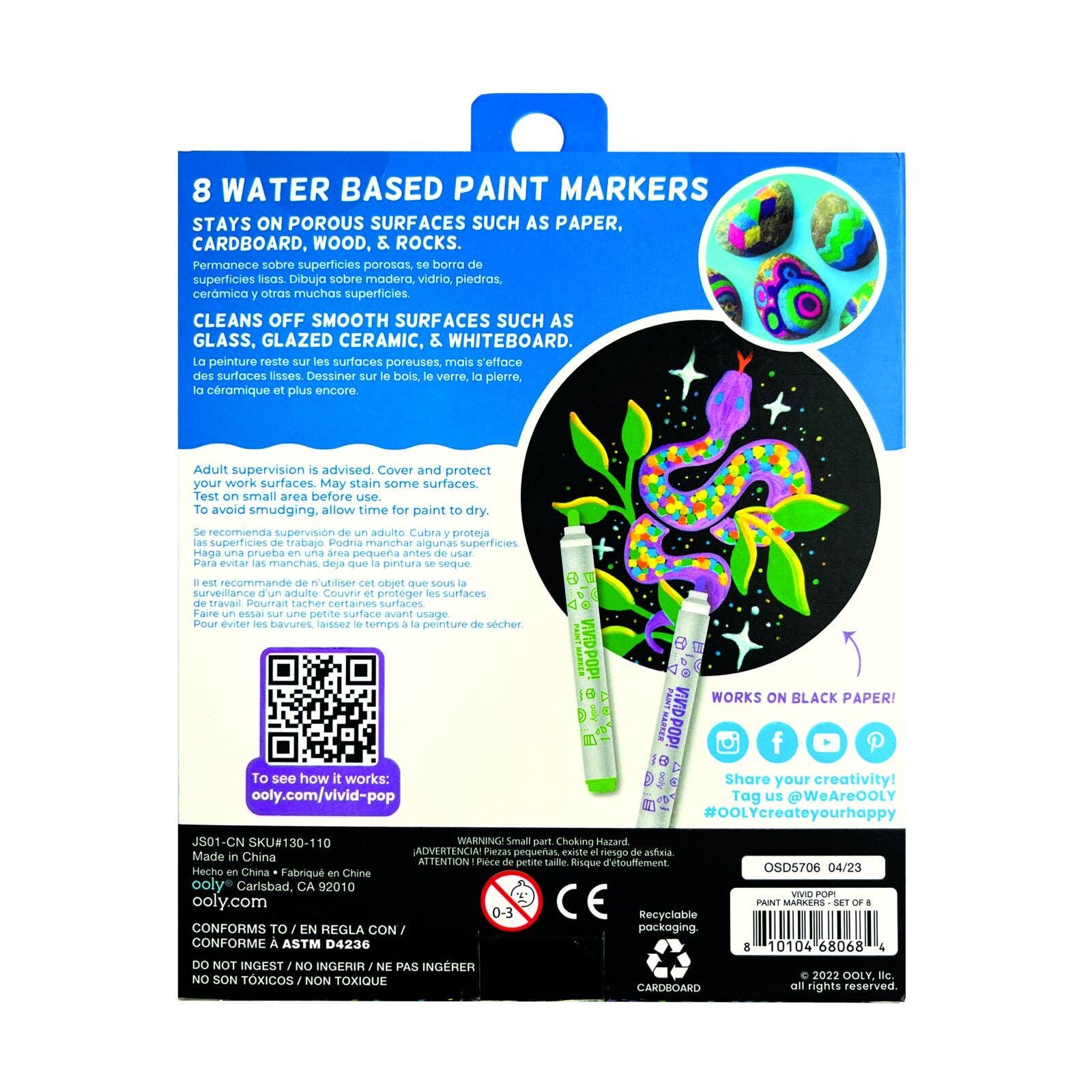 Ooly Vivid Pop! Water Based Paint Markers - Toy Polloi