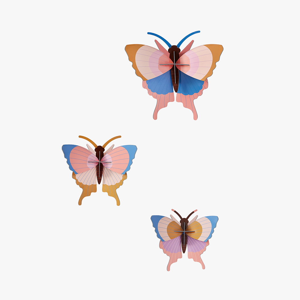 Colorful butterflies DIY wall art by Studio Roof, arts and crafts decor featuring vibrant butterfly designs for wall decoration.
