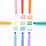 Confetti Stamp Double-Ended Markers - Set of 9 - Toy Polloi