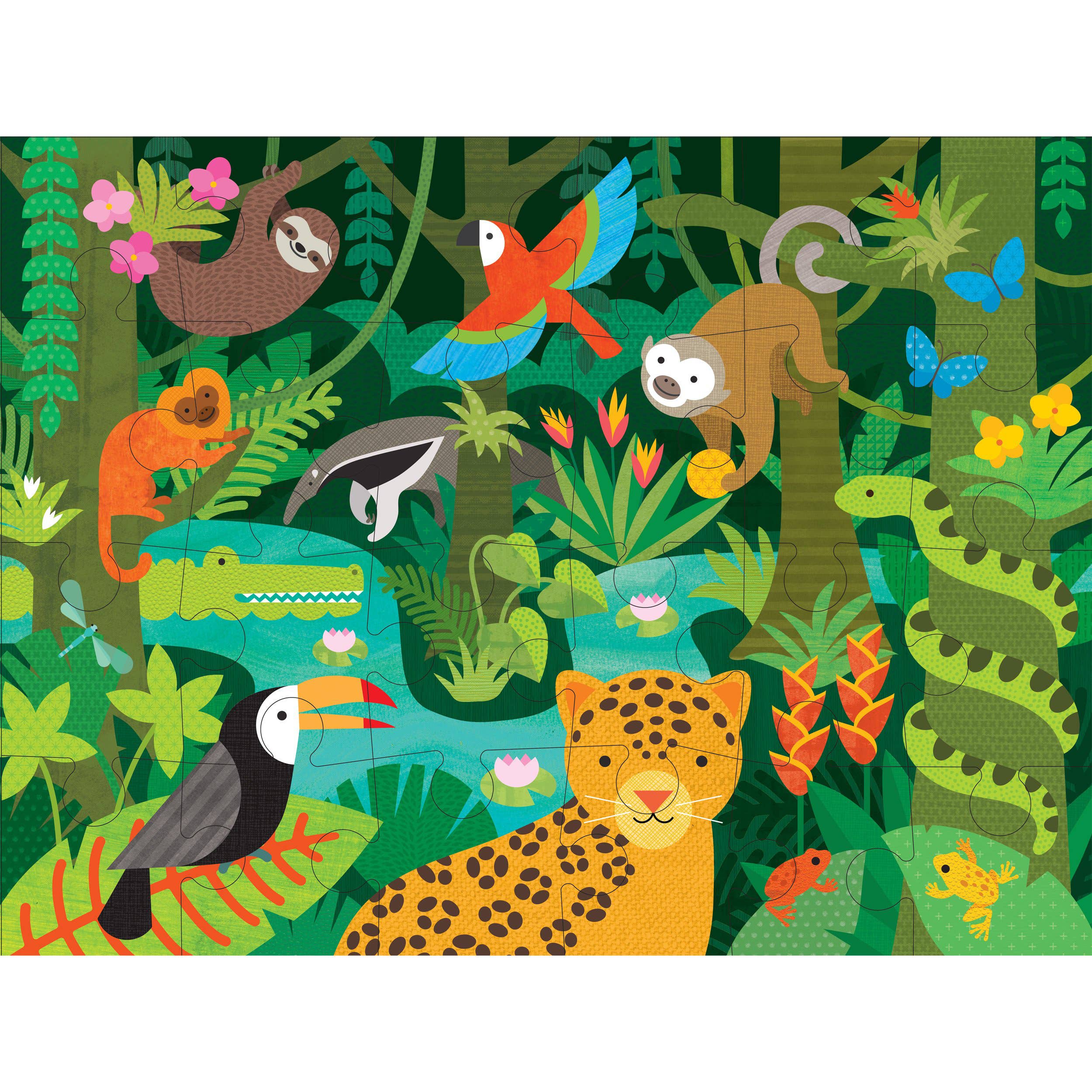 Wild Rainforest 24-Piece Floor Puzzle - Toy Polloi