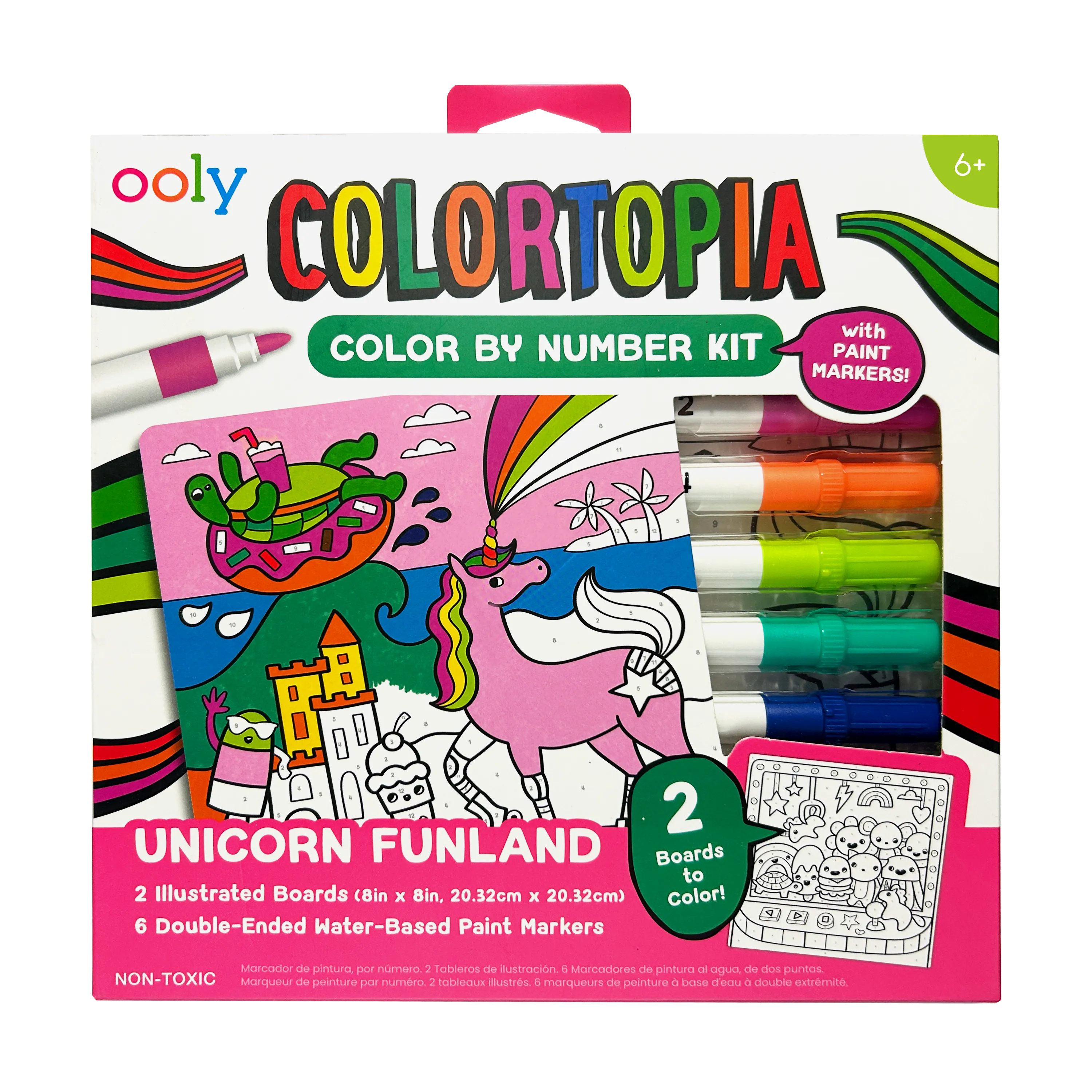 Ooly Color By Numbers Paint Marker Kit: Unicorn Funland - Toy Polloi