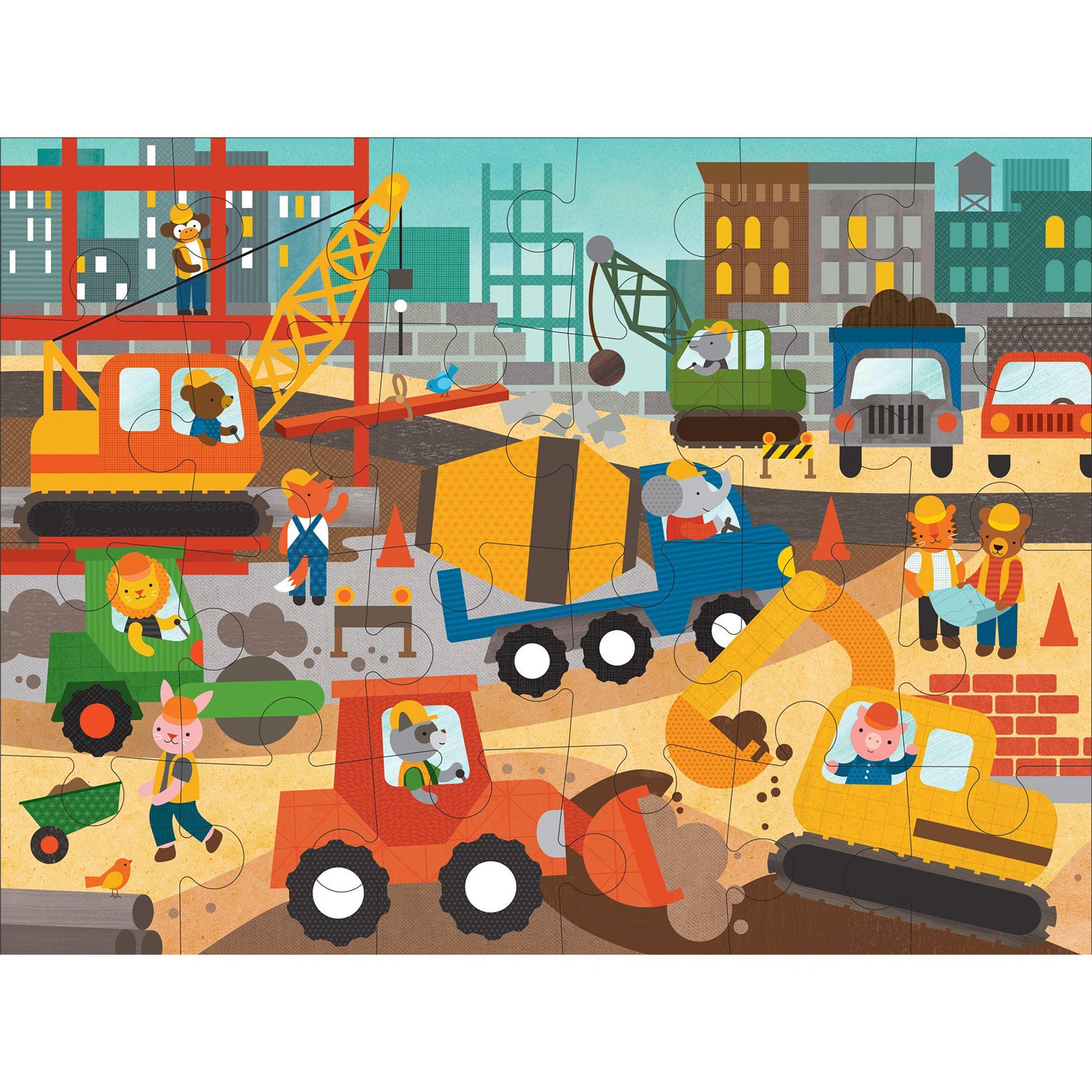 Construction Site 24-Piece Floor Puzzle