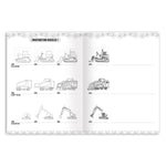 Learn to Draw Vehicles arts and crafts book by eeBoo featuring colorful illustrations and sticker pages for creative vehicle drawing.