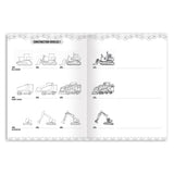 Learn to Draw Vehicles arts and crafts book by eeBoo featuring colorful illustrations and sticker pages for creative vehicle drawing.