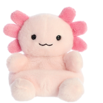 Pink Axolotl Palm Pal plush toy from Palm Pals featuring soft fabric and cute axolotl design.